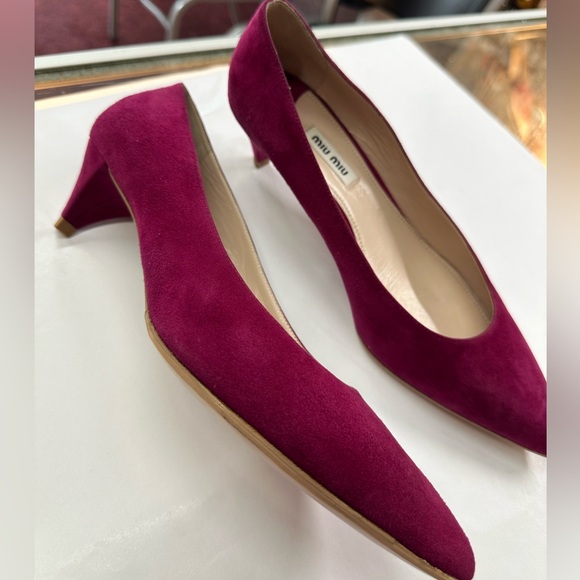 Magenta Miu Miu Kitten Heels - Picture 1 of 5